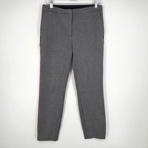 Zara Basic Womens Large Trouser Pants Black White Red Tuxedo Stripes Skinny Leg